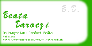 beata daroczi business card