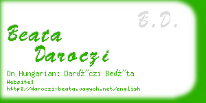 beata daroczi business card